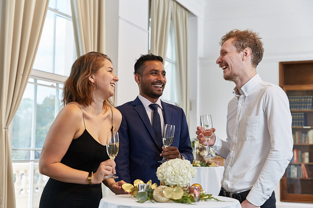 Guests enjoying themselves in The Gulbenkian Room at ISH Venues.