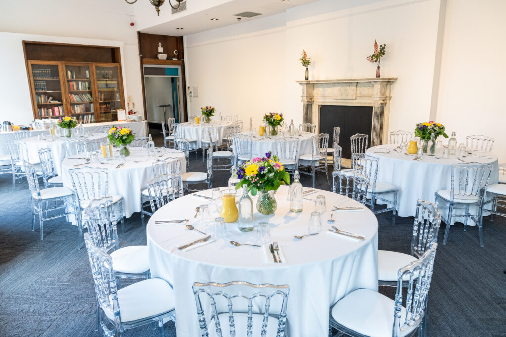 The Gulbenkian Room at ISH Venues with a summer setup